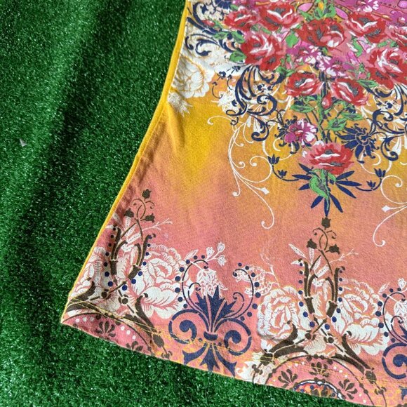 Sugar Tart Short Sleeve Mustard Multicolor Butterfly Cute Top Shirt Size M 10-12 - Picture 4 of 14